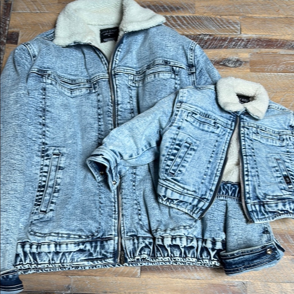 Mommy & Me Little Bipsy Denim Jacket with Sherpa Lining